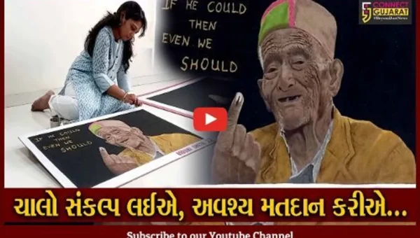 જામનગર : ભારતના સૌપ્રથમ વયસ્ક મતદારની રંગોળી બનાવી યુવતીની મતદાન કરવા લોકોને અપીલ…