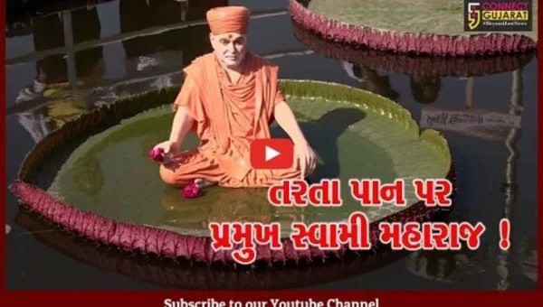 પ્રમુખસ્વામી નગરમાં તરતા પાન પર વજનદાર મૂર્તિ જોઈ લોકો થાય છે આશ્ચર્યચકિત, જુઓ પાનની શું છે વિશેષતા