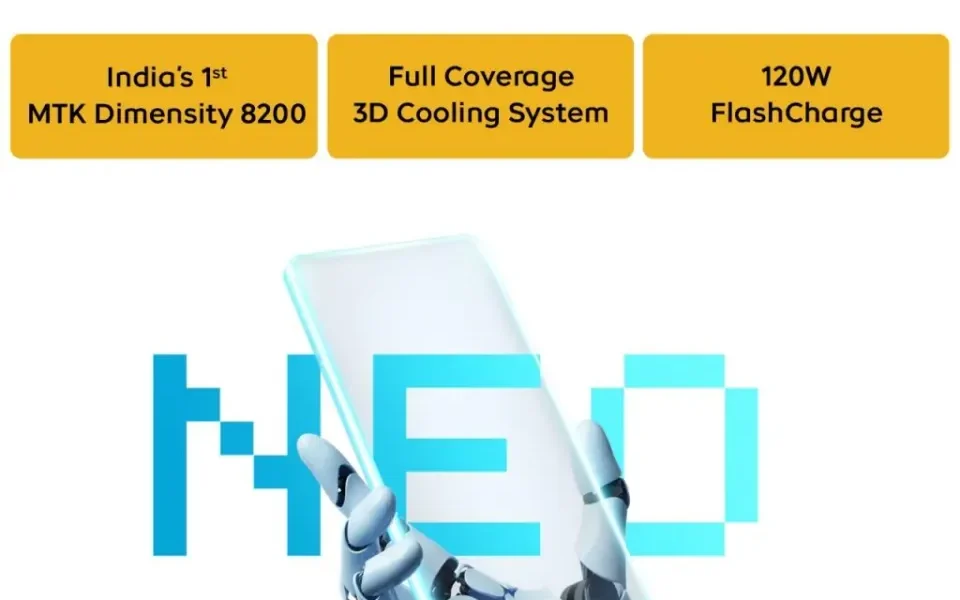 iQoo Neo 7 5G : IQOO ના નવા ફ્લેગશિપ ફોનનું ટીઝર રિલીઝ, ભારતનું પ્રથમ ડાયમેન્સિટી 8200 SoC મળશે.!