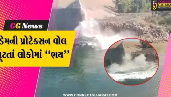 મહીસાગર : ભાદર ડેમના ગેટની પ્રોટેક્સન વોલ થઈ ધરાશાયી, વિડિયો જોતાં જ લોકોમાં ફફડાટ…