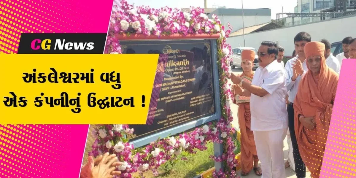 અંકલેશ્વર: નીલકંઠ ઓર્ગેનિક્સ કંપનીનું કરાયુ ઉદ્ઘાટન, ગૃહ પ્રધાન હર્ષ સંઘવી અને ભાજપ પ્રમુખ CR પાટીલ રહ્યા ઉપસ્થિત