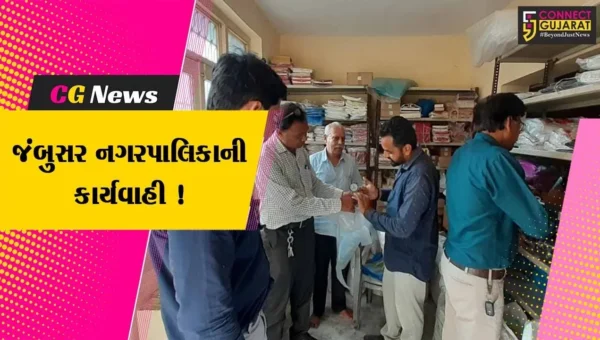 ભરૂચ:જંબુસર નગરપાલિકા દ્વારા પ્લાસ્ટિક થેલીનું વેચાણ કરનાર વેપારીઓ પર તવાઈ, 20 કિલો જથ્થો જપ્ત કરાયો
