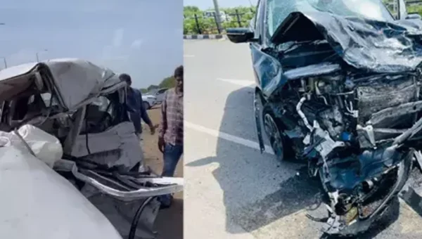 સુરત : સરથાણા નજીક આઉટર રીંગ રોડ પર બે કાર ઘડાકા ભેર અથડાઇ, 3 લોકોના કમકમાટી ભર્યા મોત