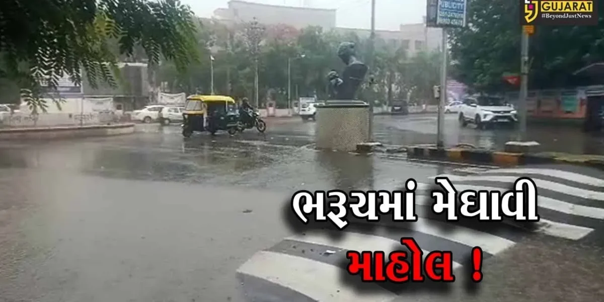 ભરૂચ: વાદળછાયા વાતાવરણ વચ્ચે વરસાદી માહોલ, વિવિધ વિસ્તારોમાં વરસ્યો વરસાદ