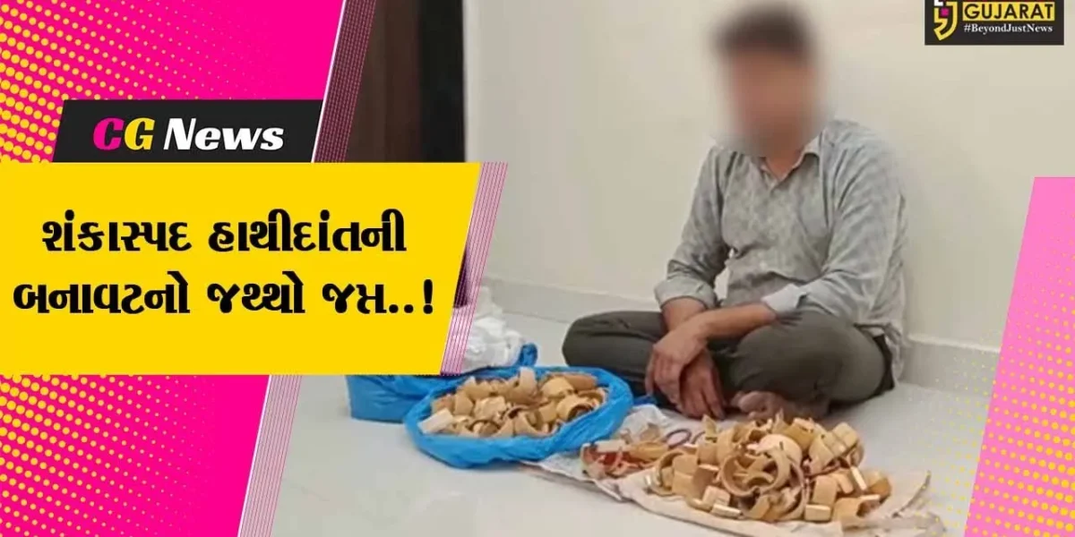 ભાવનગર : શંકાસ્પદ હાથીદાંતના બલોયા-ચુડીઓ અને 9 કિલો પાવડરના જથ્થા સાથે 1 ઈસમ ઝડપાયો