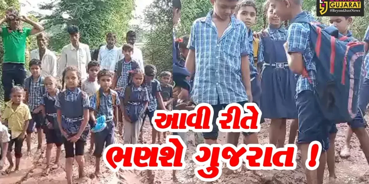 અરવલ્લી: કાદવ કીચડમાંથી અભ્યાસ કરવા માટે જવા મજબૂર વિદ્યાર્થીઓ, તંત્ર રજૂઆત ન સાંભળતુ હોવાના આક્ષેપ
