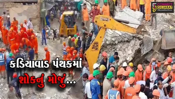 જુનાગઢ : કડિયાવાડમાં જર્જરિત બિલ્ડીંગ ધરાશાયી થવાની દુર્ઘટનામાં 4 લોકોના કાટમાળ નીચે દબાતા મોત…