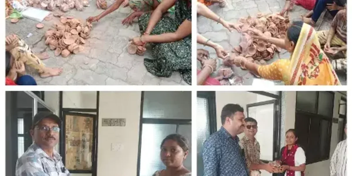 “મારી માટી, મારો દેશ” : ભાવનગરના માનગઢના શિવશક્તિ સખી મંડળની બહેનોએ 665 ગ્રામ પંચાયતો માટે દીવડા બનાવ્યા…