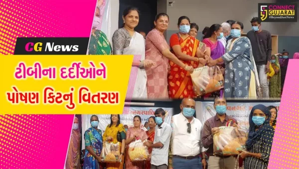 ભાવનગર : વડાપ્રધાનના ટીબી મુક્ત અભિયાન અંતર્ગત ટીબીના દર્દીઓને કરાયું પોષણ કીટનું વિતરણ…..