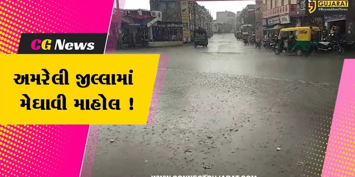 અમરેલી: જીલ્લામાં ઠેર ઠેર મેઘાવી માહોલ,ખેડૂતોમાં ખુશી જોવા મળી