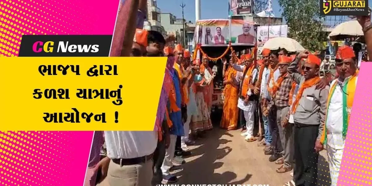 અરવલ્લી: મેરી માટી મેરા દેશ અંતર્ગત કળશ યાત્રા નિકળી,મોટી સંખ્યામાં આગેવાનો જોડાયા