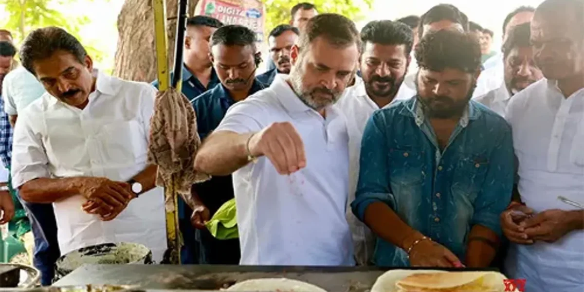 તેલંગાણાના જગતિયાલ જિલ્લામાં હાઈ-વે પર કોંગ્રેસ નેતા રાહુલ ગાંધી આ શું બનાવી રહ્યા છે? જાણો વિગતવાર…