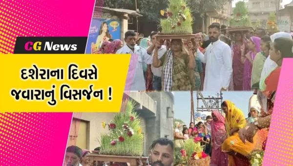 અંકલેશ્વર:દશેરાના દિવસે વાજતે ગાજતે માતાજીના જવારાનું વિસર્જન કરાયુ