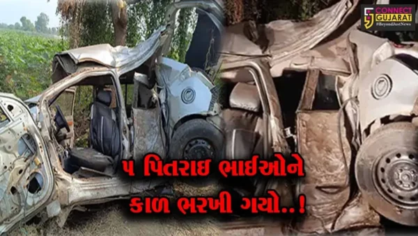 ગાંધીનગર : ચાલકે સ્ટીયરિંગ પરથી કાબુ ગુમાવતાં કાર ઝાડ સાથે ભટકાઈ, 5 પિતરાઇ ભાઈના મોત…