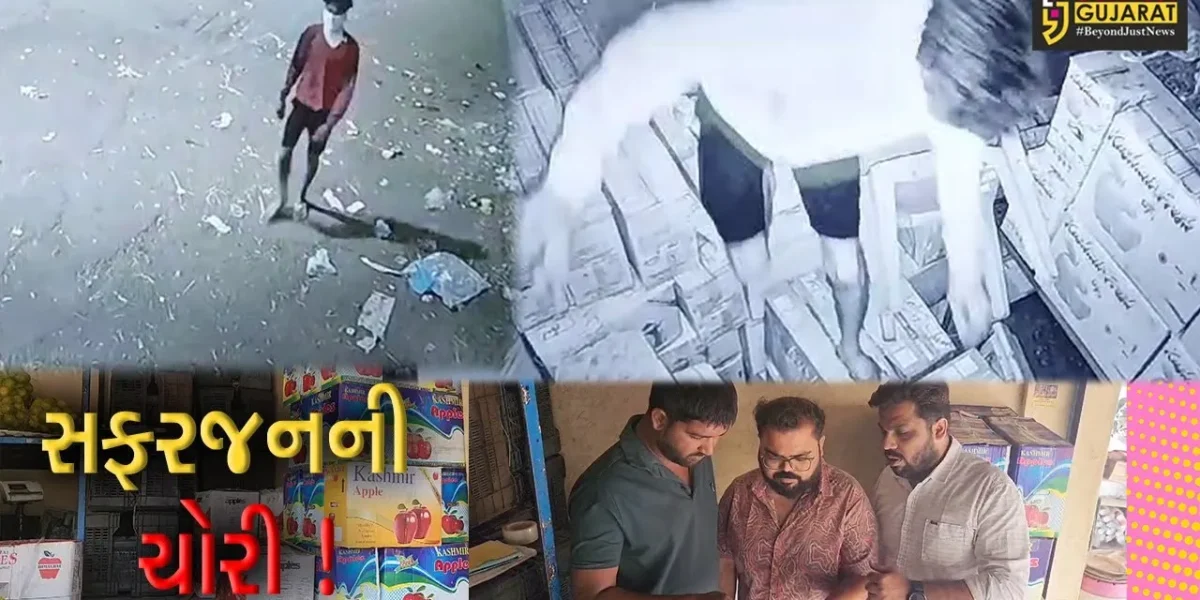 વડોદરા: ફ્રૂટ માર્કેટમાં સફરજનની ચોરી,તસ્કરો સીસીટીવી કેમેરામાં કેદ