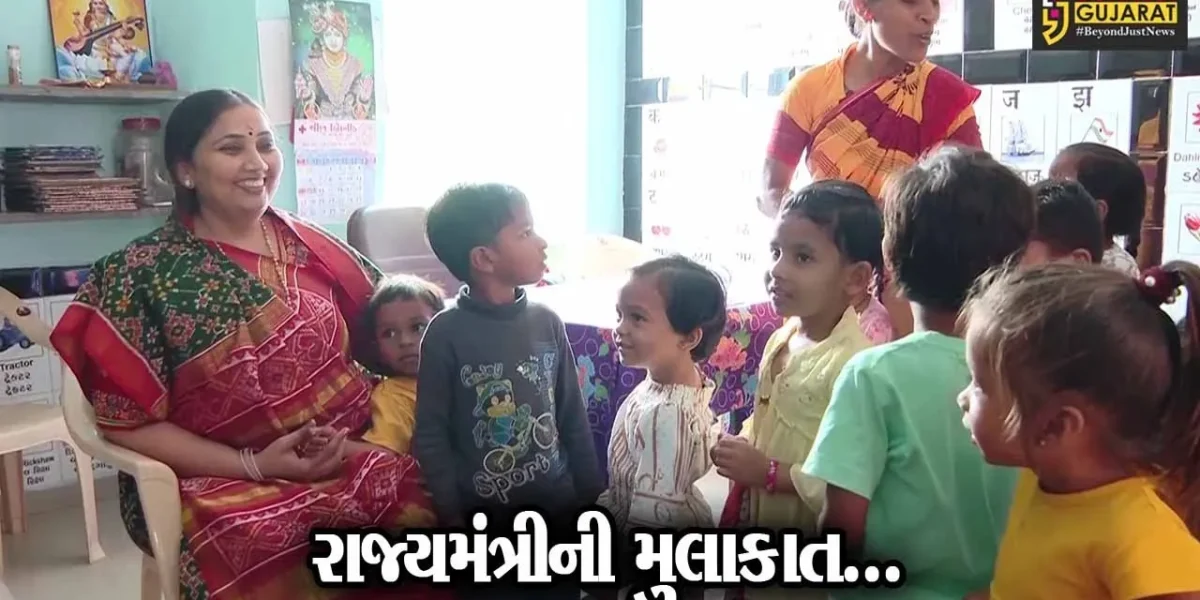 નર્મદા : રાજ્યમંત્રી ભાનુ બાબરિયાની આંગણવાડી કેન્દ્રની મુલાકાત, બાળકોને ગુણવત્તાયુક્ત ભોજન આપવા ટકોર
