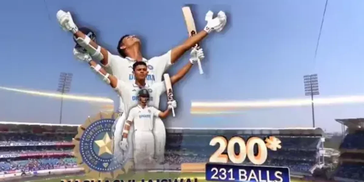 IND vs ENG: યશસ્વી જયસ્વાલએ સતત બીજી ડબલ સેન્ચુરી ફટકારી, ઈંગ્લેન્ડ સામે સિક્સરનો કર્યો વરસાદ..!