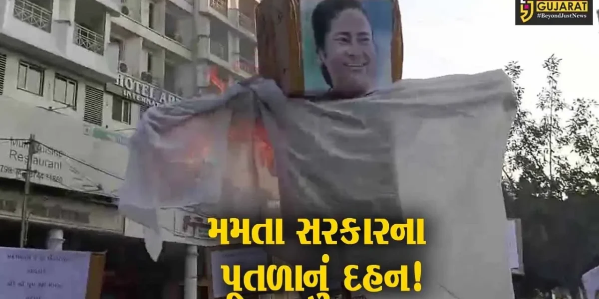 વડોદરા: ભાજપ મહિલા મોરચા દ્વારા મમતા સરકારના પૂતળાનું દહન,મોટી સંખ્યામાં કાર્યકરો જોડાયા