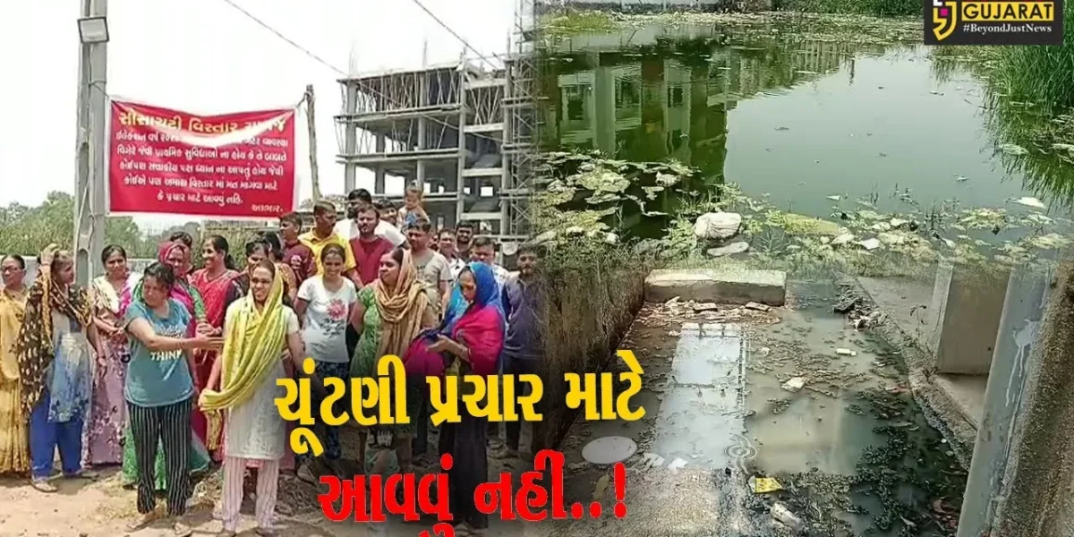 ભરૂચ : ચાવજના સોસાયટી વિસ્તારના લોકોમાં આક્રોશ, “રાજકીય પક્ષોએ પ્રચાર માટે આવવું નહીં”ના બેનરો લગાવ્યા