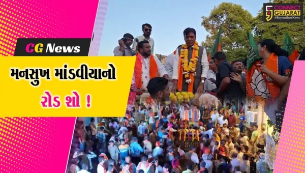જૂનાગઢ: ભાજપના ઉમેદવાર મનસુખ માંડવીયાનો રોડ શો યોજાયો, પ્રચંડ જીતની આશા કરી વ્યક્ત