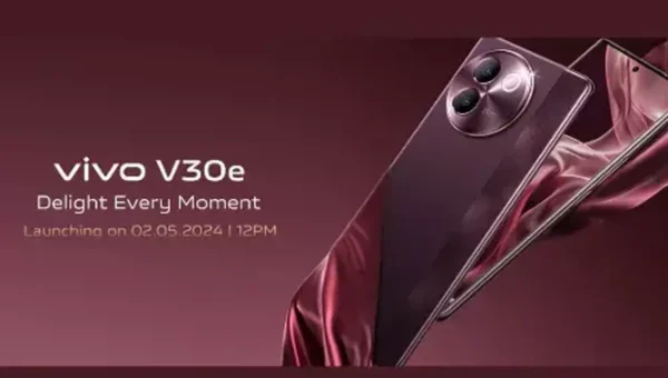 Vivo V30e 5G 2 મેના રોજ લોન્ચ થશે, પાવરફુલ ચિપસેટ 5500 mAh બેટરી સાથે ઉપલબ્ધ.