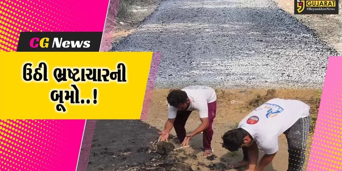 વલસાડ : માત્ર 2 દિવસ પૂર્વે બનેલા મોટા સુરવાડા ગામે નવા રોડમાં ભ્રષ્ટચારના આક્ષેપ સાથે ગ્રામજનોનો વિરોધ…