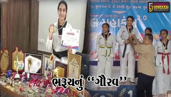 રાજ્યકક્ષાના ખેલ મહાકુંભની ટેકવેન્ડો સ્પર્ધામાં ભરૂચની અલીશા મૌલવીએ ગોલ્ડ મેડલ મેળવી પરિવારનું ગૌરવ વધાર્યું…
