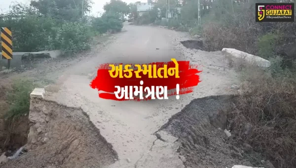 ભરૂચ: ઝઘડિયાના અશા-માલસર બ્રિજને જોડતા નાળા નજીકનો એક ભાગ તૂટી પડ્યો