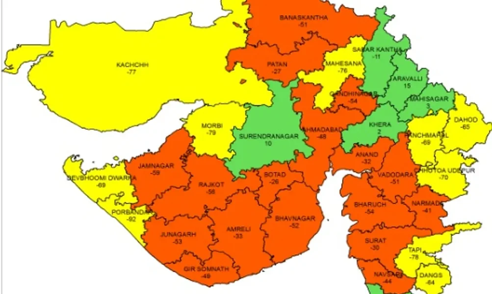 ગુજરાત રાજ્યમાં 206 તાલુકાઓમાં સાર્વત્રિક વરસાદ,મોસમનો 48.62 ટકા વરસાદ નોંધાયો