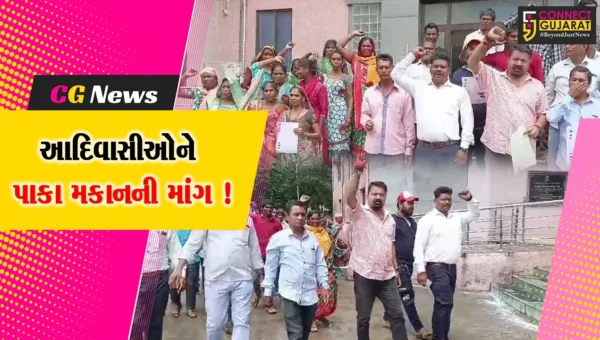 ભરૂચ: સરનાર ગામના આદિવાસી સમાજના લોકોએ પાકા મકાનની માંગ સાથે કલેકટરને આવેદનપત્ર પાઠવ્યું