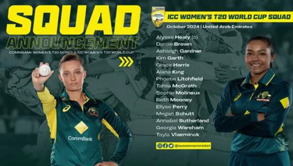 ICC ટી-20 મહિલા વર્લ્ડ કપ માટે ઓસ્ટ્રેલિયાની ટીમની કરાઇ જાહેરાત
