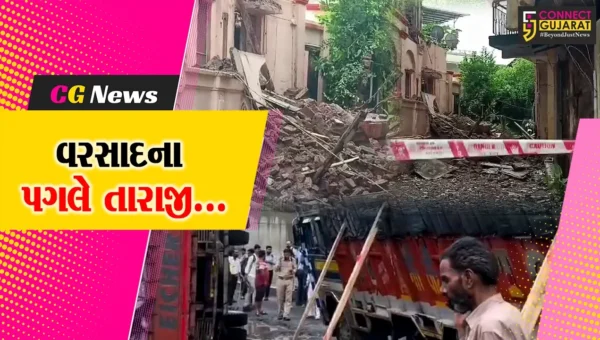 ભરૂચ એબીસી ચોકડી નજીક માર્ગ પર ખાડાના કારણે ટ્રકે પલટી મારી, તો વ્હોરવાડમાં મકાનની દીવાલ થઈ ધરાશાયી