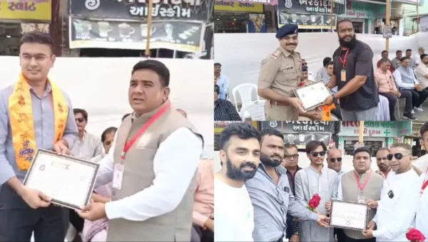 અંકલેશ્વર: ગણેશ સમિતિ દ્વારા ગણેશ મહોત્સવ દરમ્યાન સહકાર આપનાર અધિકારીઓનું કરાયુ સન્માન