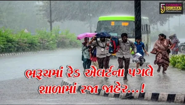 ભરૂચ શહેરમાં ભારે વરસાદને પગલે શાળા કોલેજોમાં રજા જાહેર કરતા શિક્ષણાધિકારી
