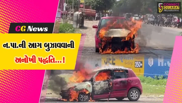 જૂનાગઢમાં કારમાં આગ લાગતા નાસભાગ, પાલિકાની આગ બુઝાવવાની કળાથી આશ્ચર્ય