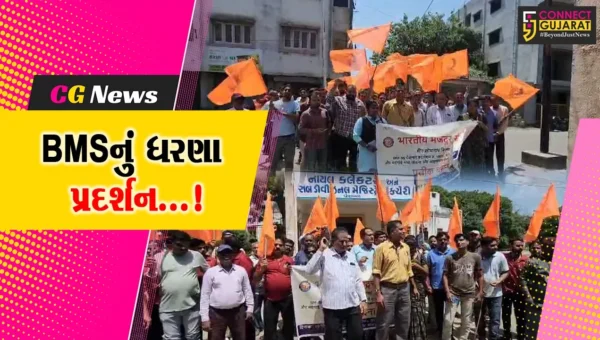 ગીર સોમનાથ : વેરાવળ કલેકટર કચેરી ખાતે પેન્શન યોજનાના વિરોધમાં ભારતીય મજદૂર સંઘ દ્વારા ધરણા પ્રદર્શન