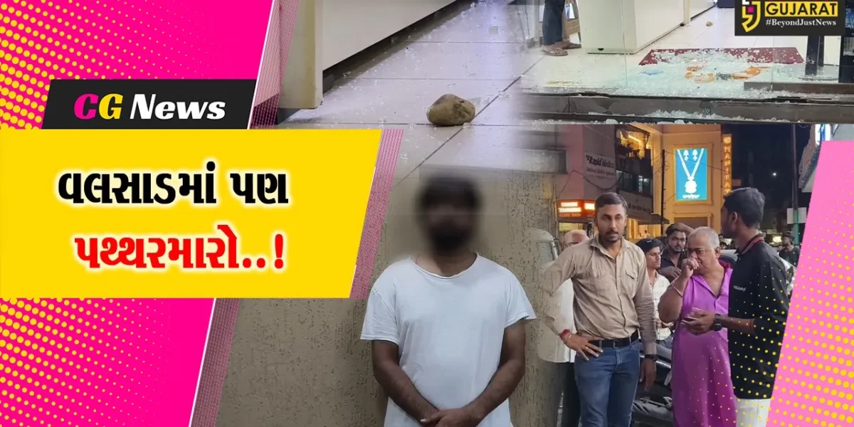 વલસાડમાં પણ પથ્થરમારો..! : મોબાઇલ સરખો રીપેર નહીં કરતાં પૂર્વગ્રહ રાખી દુકાનમાં ગ્રાહકે કર્યો પથ્થરમારો…