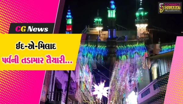 ભરૂચ : નબીપુરમાં ઈદ-એ-મિલાદ પર્વની તડામાર તૈયારી, રંગબેરંગી રોશનીથી સમગ્ર ગામ ઝળહળી ઉઠ્યું