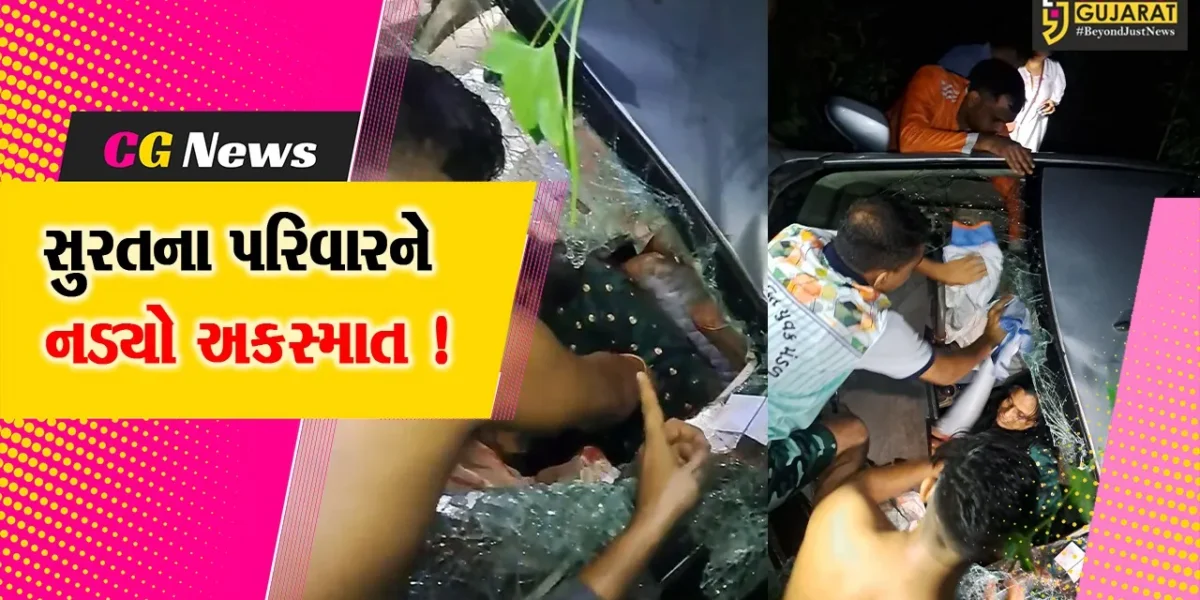 વલસાડ:દહાણુ માતાજીના દર્શન કરી પરત ફરતા સુરતના પરિવારજનોની કાર ખાડીમાં ખાબકી, 4 લોકોનો બચાવ!