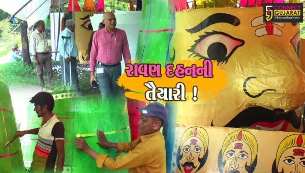 અંકલેશ્વર: ONGC ગ્રાઉન્ડ પર રાવણ દહનની તૈયારીઓ શરૂ, રાવણ-મેઘનાદ-કુંભકર્ણના વિશાળ પૂતળાનું નિર્માણ !