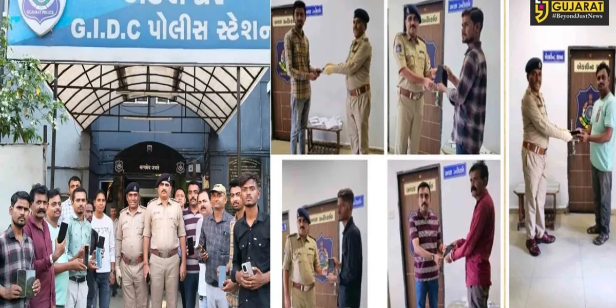 “તેરા તુજકો અર્પણ” : ગુમ થયેલા 20 મોબાઇલ શોધી કાઢી મૂળ માલીકને પરત કરતી અંક્લેશ્વર GIDC પોલીસ…