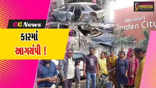અંકલેશ્વર: ગાર્ડનસિટીમાં પાડોશીઓની તકરારમાં 2 મહિલાઓએ કાર ફૂંકી મારી, CCTV ફુટેજ બહાર આવ્યા