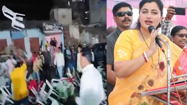 મહારાષ્ટ્ર:ખલ્લર ગામમાં ભાજપના નેતા નવનીત રાણાની પ્રચાર રેલીમાં હોબાળો, ખુરશીઓ ઉછળી