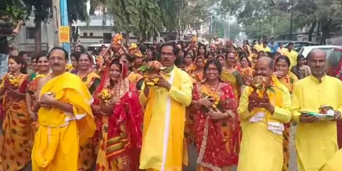 અંકલેશ્વર: શ્રી જગન્નાથ મંદિર પ્રાણ પ્રતિષ્ઠા મહોત્સવ નિમિત્તે આજરોજ કળશ યાત્રા નિકળી