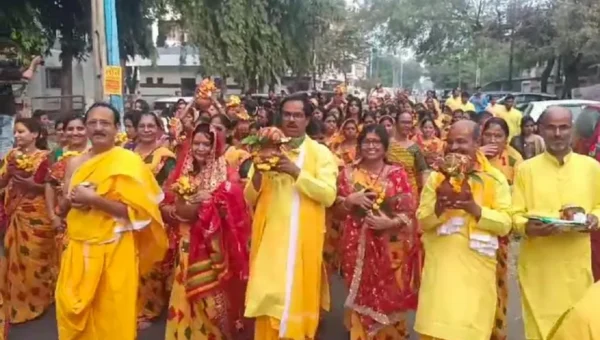 અંકલેશ્વર: શ્રી જગન્નાથ મંદિર પ્રાણ પ્રતિષ્ઠા મહોત્સવ નિમિત્તે આજરોજ કળશ યાત્રા નિકળી