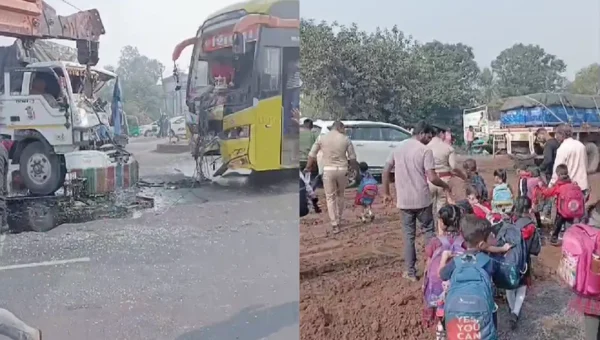 ભરૂચ : નેશનલ હાઇવે 48 પર વડદલા નજીક ટ્રક અને લક્ઝરી બસ વચ્ચે અકસ્માત