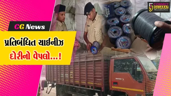 સુરત: પ્રતિબંધિત ચાઈનીઝ દોરીના કન્ટેનર સાથે પોલીસે કરી એક શખ્સની ધરપકડ