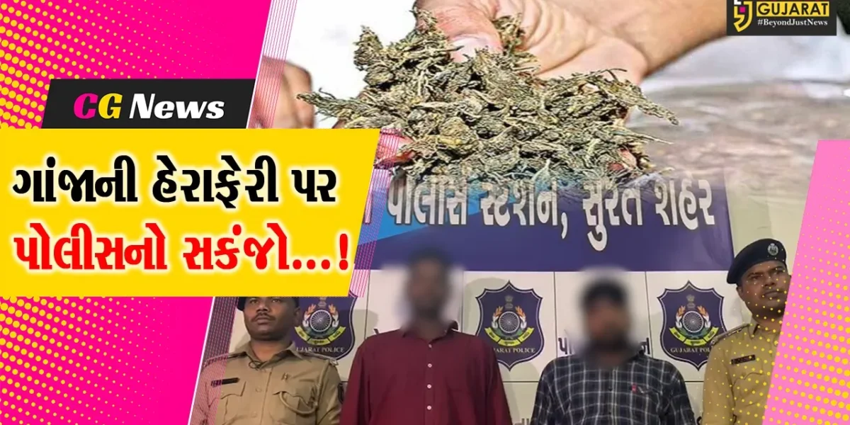 સુરત: ઉધના પોલીસે 14 કિલો 60 ગ્રામના ગાંજાના જથ્થા સાથે બે આરોપીઓને ઝડપી પાડ્યા