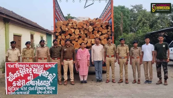 ભરૂચ: નેત્રંગ વનવિભાગે ખેરના લાકડાની ગેરકાયદેસર હેરાફેરીનો પદૉફાશ કયૉ