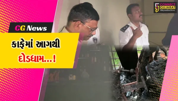 વડોદરા: પંચમુખી હનુમાન પાસે બીજા માળે આવેલા કાફેમાં આગ લાગતા નાસભાગ મચી